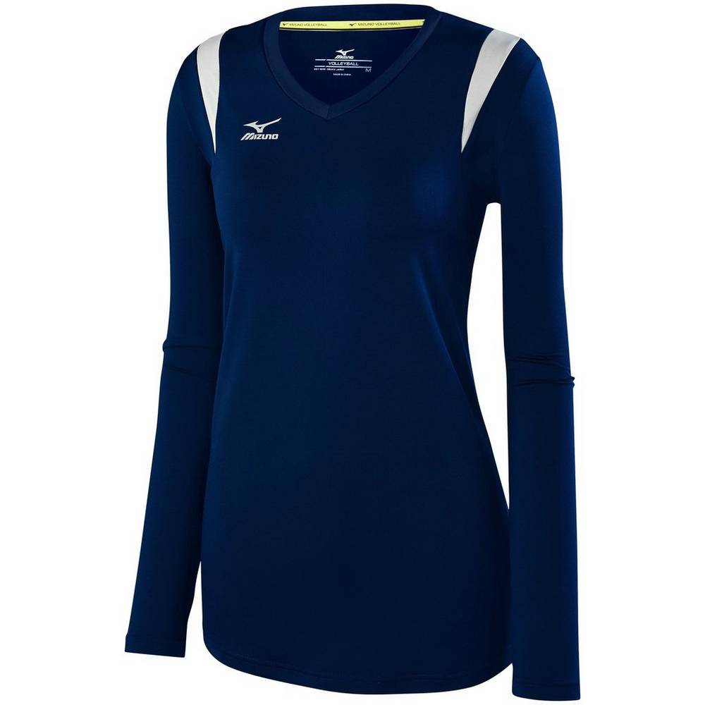 Mizuno Balboa 5.0 Long Sleeve - Bayan Forma - Lacivert/Gümüş Türkiye (TLRQEK-273)